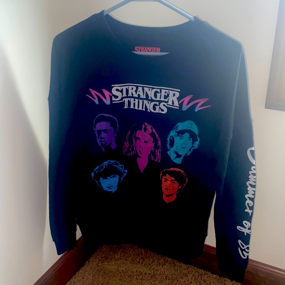 Official Stranger Things Long Sleeve Balck Tee